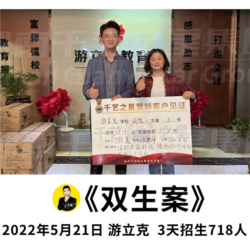 《游立克》3天招生718人